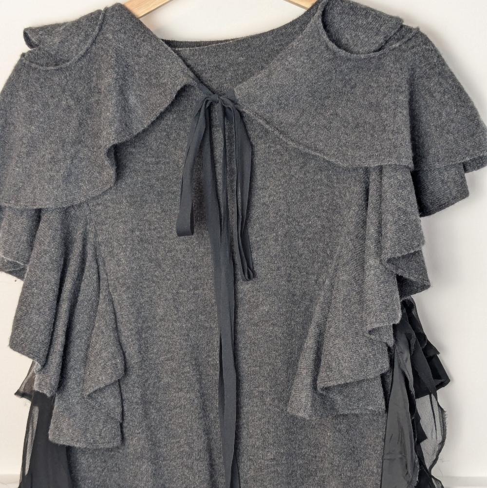 Sacai • Wool Ruffle Bow Sweater Dress - Picture 5 of 16
